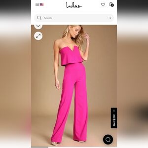 EUC Pink Lulus Jumpsuit